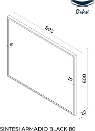 Sintesi Зеркало Armadio Black 80x60 черное – фотография-7